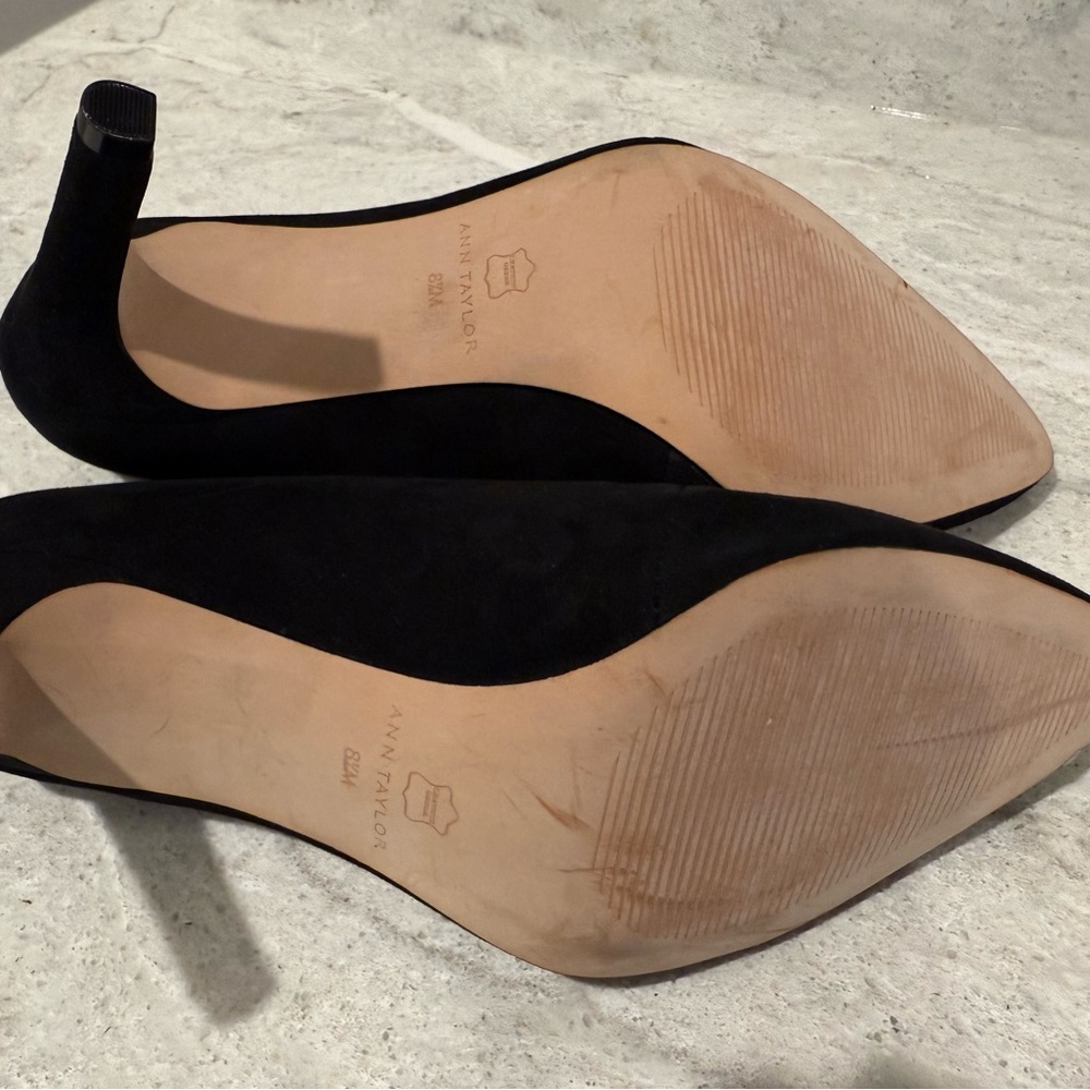 Ann Taylor black suede “shooties” heels never worn - Picture 5 of 7
